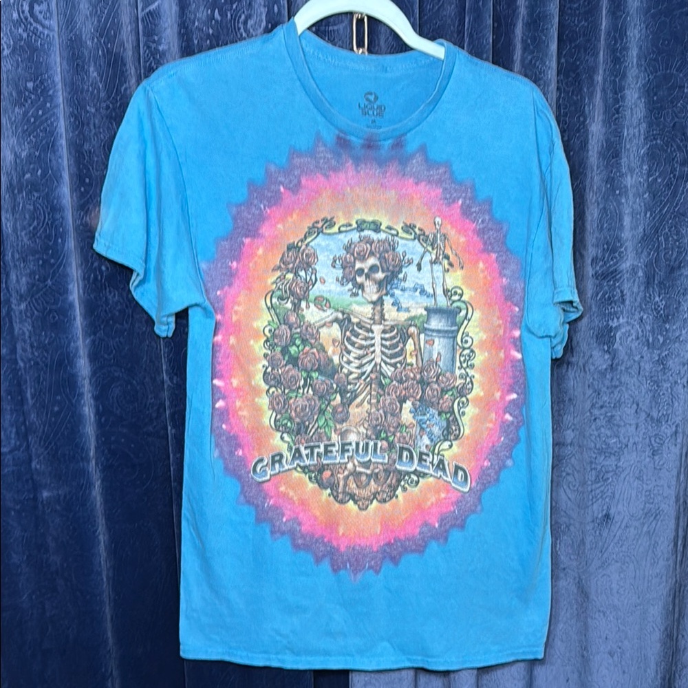 Grateful Dead Vibrant Tie-Dye Skeleton Tee